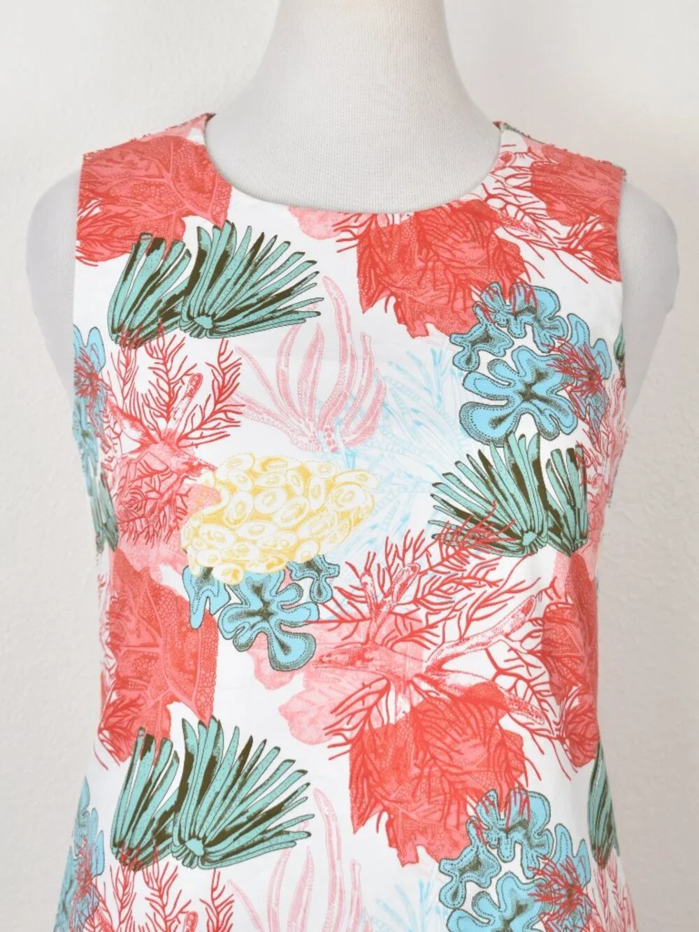 Persifor Margot Sheath Dress Coral Reef Print - L - Picture 2 of 8